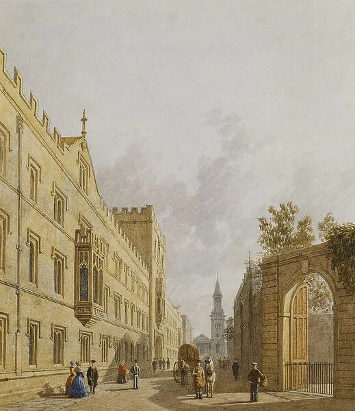 Exeter College, Oxford, 1848 (pencil and watercolour)