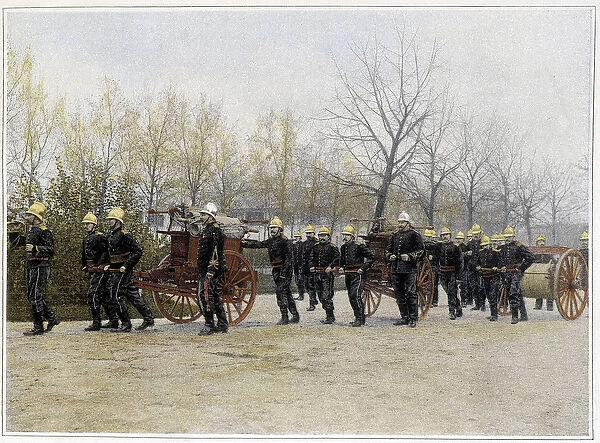 Firefighters (1890-1900): the arrival at the fire - Arts Deco