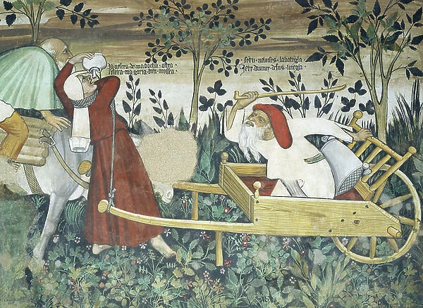 The Fountain of Life, detail of the journey to the fountain, 1418-30 (fresco)