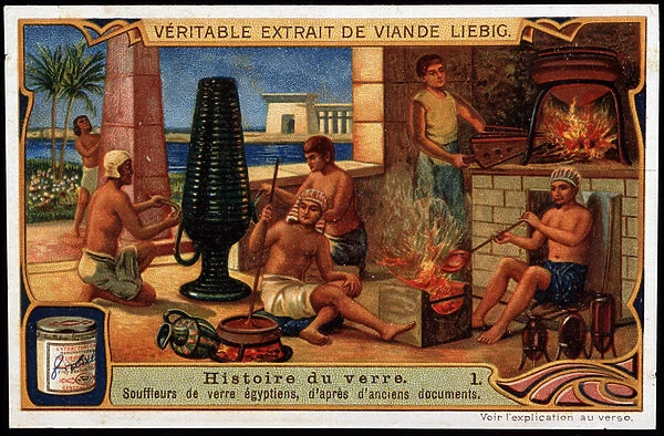 History of glass: Egyptian glass blowers, based on ancient documents