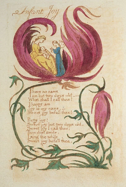 Infant Joy, from Songs of Innocence, published 1789 (coloured engraving)
