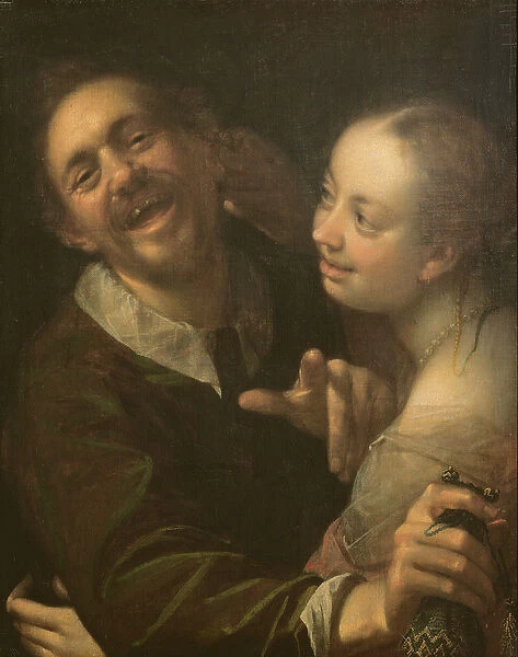 A Laughing Couple, self portrait of the artist with his wife (Scherzendes Paar), 1596
