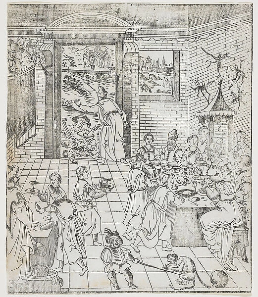 Lazarus at the House of the Rich Man, plate from Giulio Alenis '