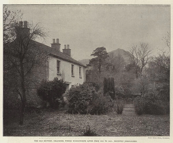 The Old Rectory, Grasmere, where Wordsworth lived from 1811 to 1813, recently demolished (b  /  w photo)