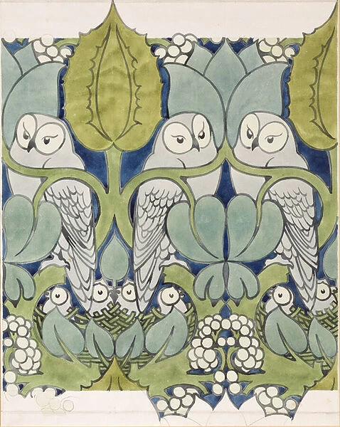 Owls, 1913 (w  /  c and pencil on paper)
