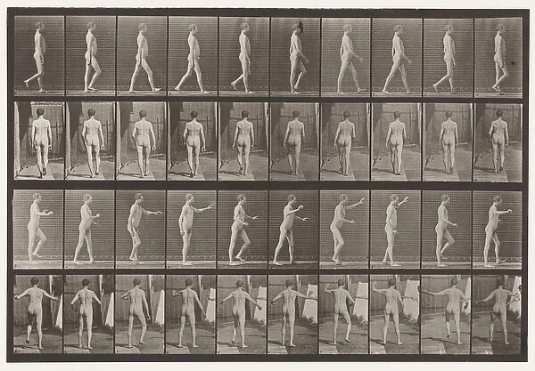 Plate 550. Locomotor Ataxia; Walking; A, Arms Down; B, Arms Up, 1885 (collotype on paper)