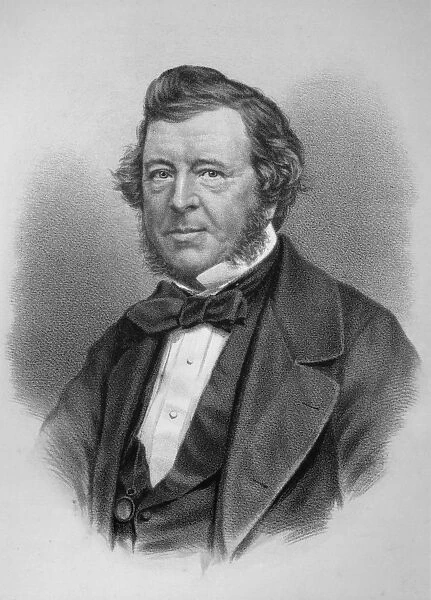 Portrait of Samuel Lover (engraving) (b  /  w photo)