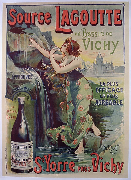 Poster advertising Source Lagoutte du bassin de Vichy