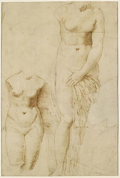 Recto: Two Figures of Aphrodite. Verso: Male Figure in Action, WA1846