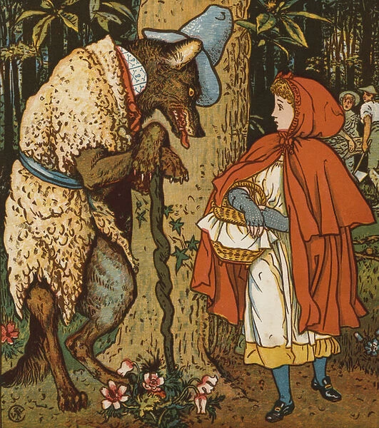 Red Riding Hood (colour litho)