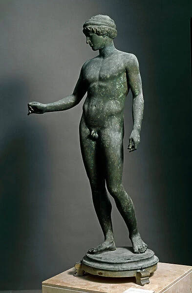 Roman Art: 'Ephebe'Bronze sculpture after a Greek original