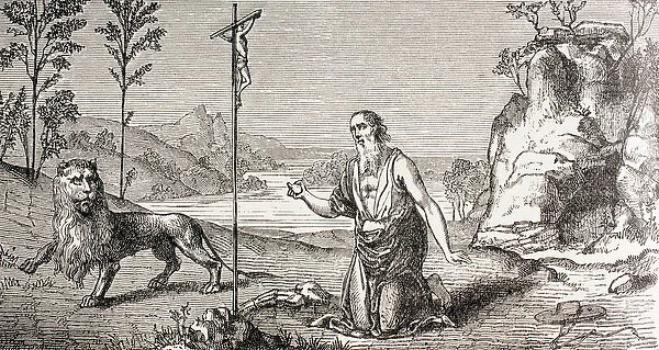 St. Jerome in the desert of Chalcis, from Military and Religious Life in the