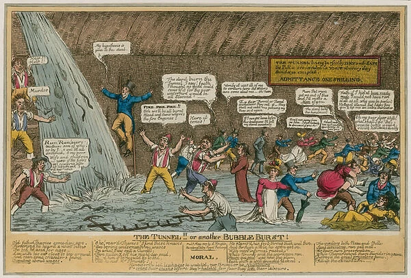 The Tunnel, or, Another Bubble Burst; cartoon (coloured engraving)