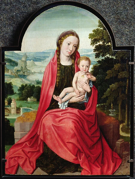 Virgin with the Infant Christ Holding a Pansy (oil on panel)