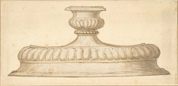 Design Decorated Base Candlestick Holder early 16th century