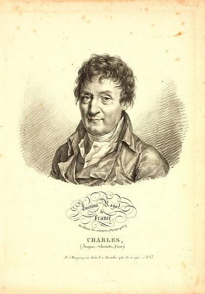 Head-and-shoulders portrait of French balloonist Jacques Alexandre Ca sar Charles