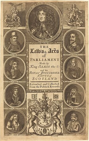 James Clark (British, active 1710-1720), Frontispiece to The Laws and Acts