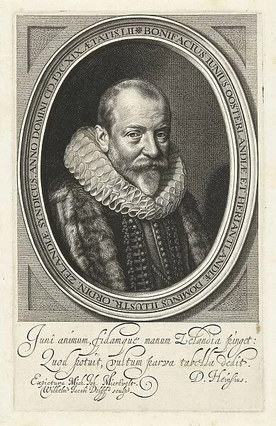 Portrait Bonifacius Junius age 52 bust mill collar