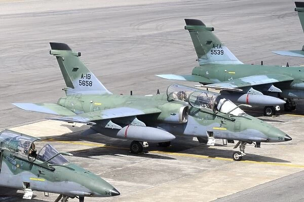 Brazilian Air Force A-1B (AMX) aircraft parked at Natal Air Force Base, Brazil