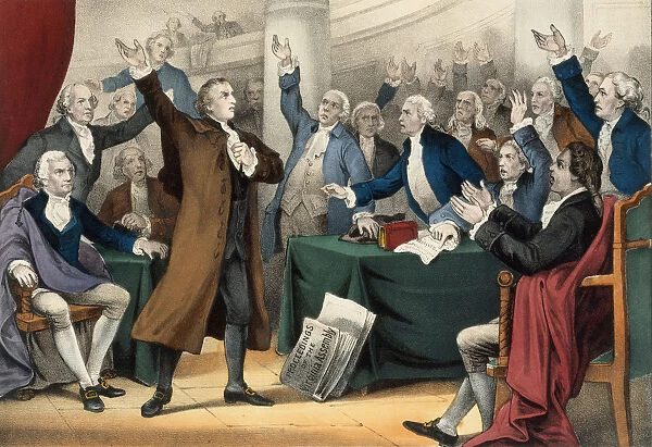 Give Me Liberty or Give Me Death!-Patrick Henry delivering his great speech on the Rights