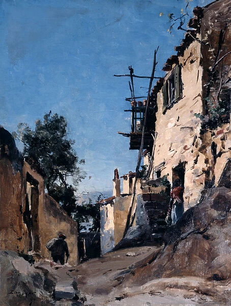 The Old Town Below the Cemetery, Menton, 1890. Artist: Emmanuel Lansyer