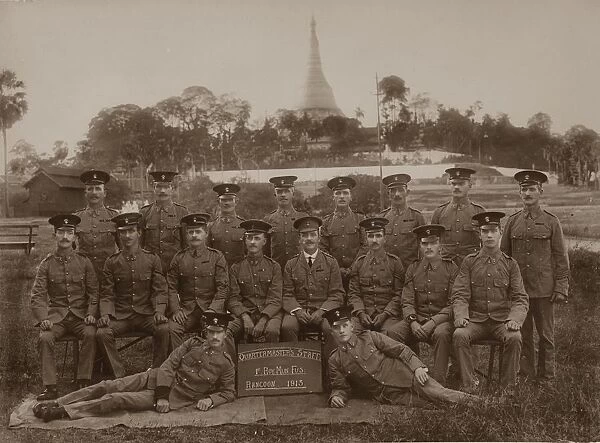 The Quartermasters Staff of the 1st Royal Munster Fusiliers, Rangoon, Burma, 1913