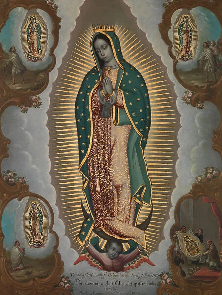The Virgin of Guadalupe with the Four Apparitions, 1773. Creator: Nicolas Enriquez
