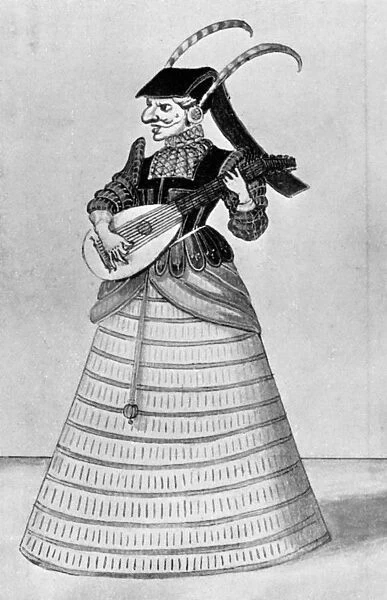 A woman playing a stringed instrument, early 17th century (1926). Artist: Daniel Rebel