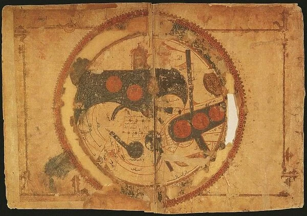 World map. The world, centering on the Persian Gulf, ca 550