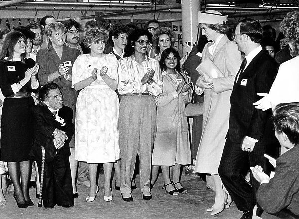 Diana, Princess of Wales during her visit to the Remploy Manufaturing in Coventry