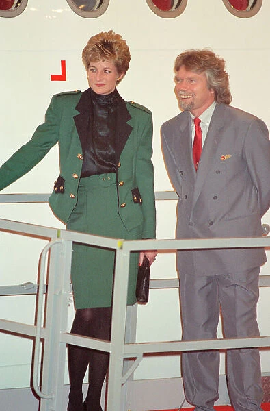 HRH The Princess of Wales, Princess Diana, with Virgin Atlantic CEO Richard Branson