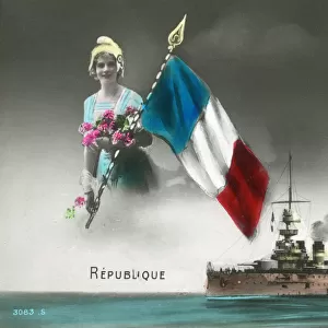 1st Rank French pre-dreadnought battleship the Republique