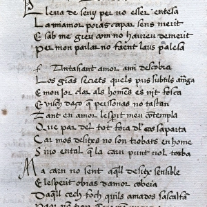 Ausias March (ca. 1397-1425). Valencian poet. Page of Tornad