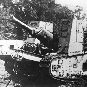 Gun-carrying British tank, WW1