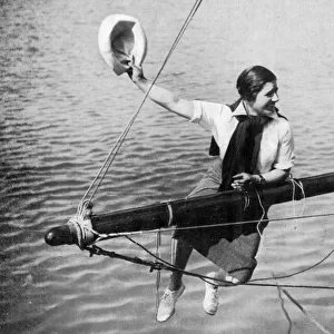 Joe Carstairs on her yacht Sonia, 1925