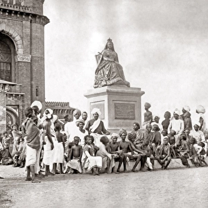 Statue of Queen Victoria, Madras (Chennai) India circa 1897