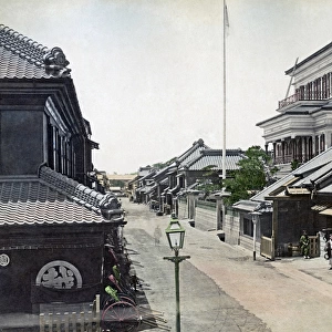 Street scene in Tokyo, circa 1880, Japan
