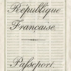 Title page, French passport