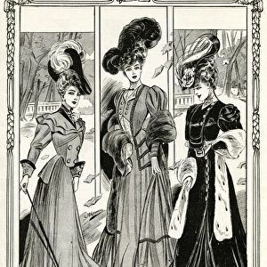 Women wearing afternoon walking clothing 1905