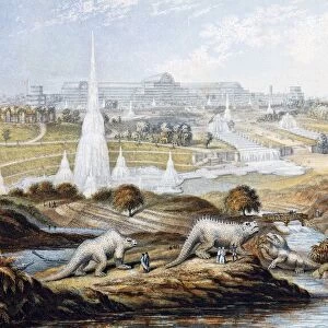 1854 Crystal Palace Dinosaurs by Baxter 1