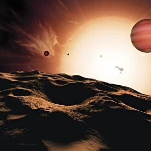 Alien planet HD 209458 b and its sun