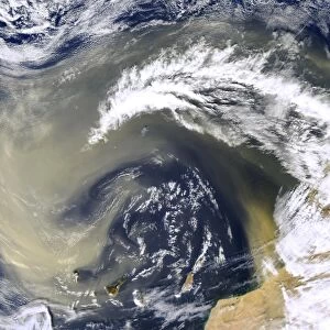 Dust storm over the Canary Islands