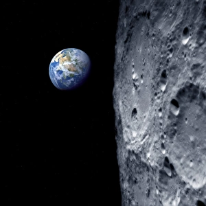 Earth from lunar orbit, artwork