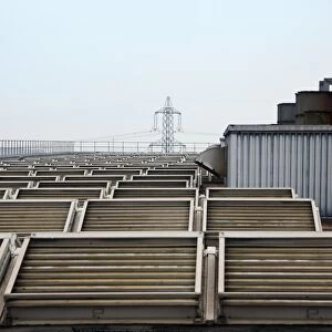 Fire vents at Fawley power station, UK