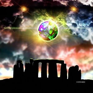 Glowing ball UFO over Stonehenge