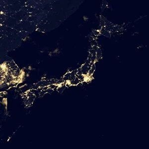 Japan at night, satellite image