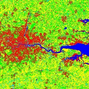 London, coloured satellite image
