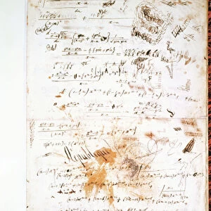 Part of manuscript written by Evariste Galois