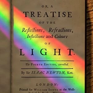 Newtons Opticks with colour Spectrum