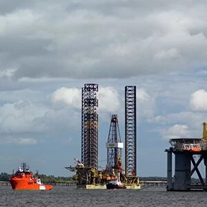 Oil drilling rigs, North Sea